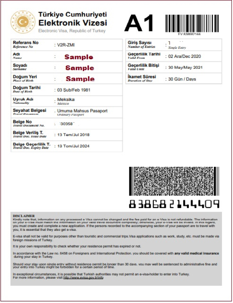 Electronic Visa Republic of Turkey